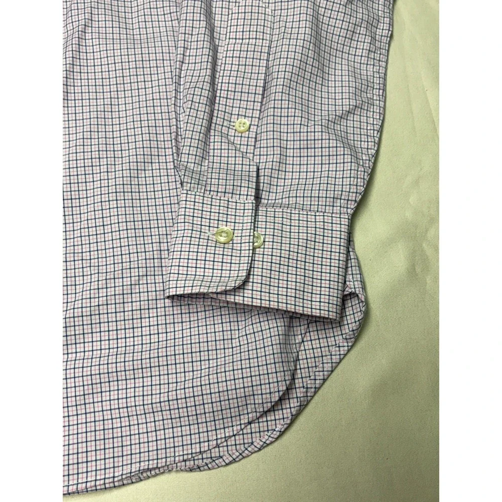 Polo Ralph Lauren Tattersall Check Shirt Mens 15.5 34/35 Pink Blue FLAW
